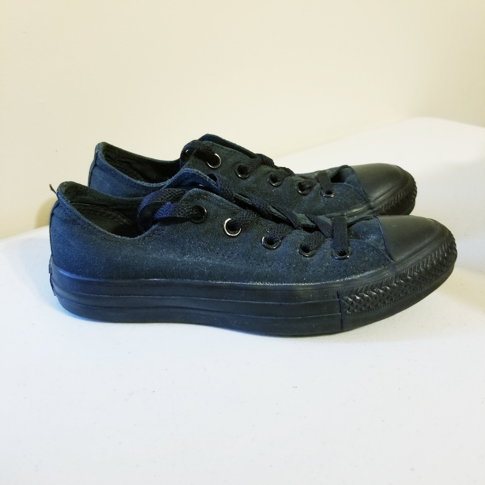 Kids Converse Black All Star Low Top Sneaker Youth Unisex Size 3 Skater